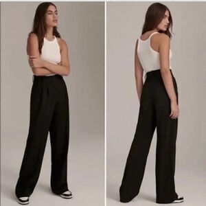 Favorite Daughter NWT The Favorite
Pants Black High Waist Wide Leg  $218